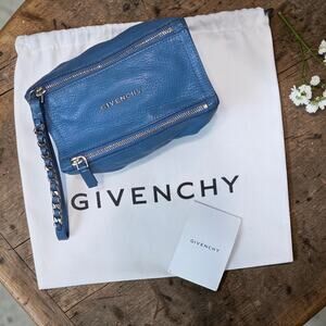 GIVENCHY Pandora Blue Studded Strap Wristlet Mini Purse
